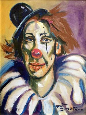 Art work by Luigi Pignataro Pagliaccio - oil cardboard 